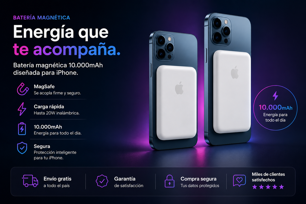 Batería Portátil Magnética 10.000 mAh