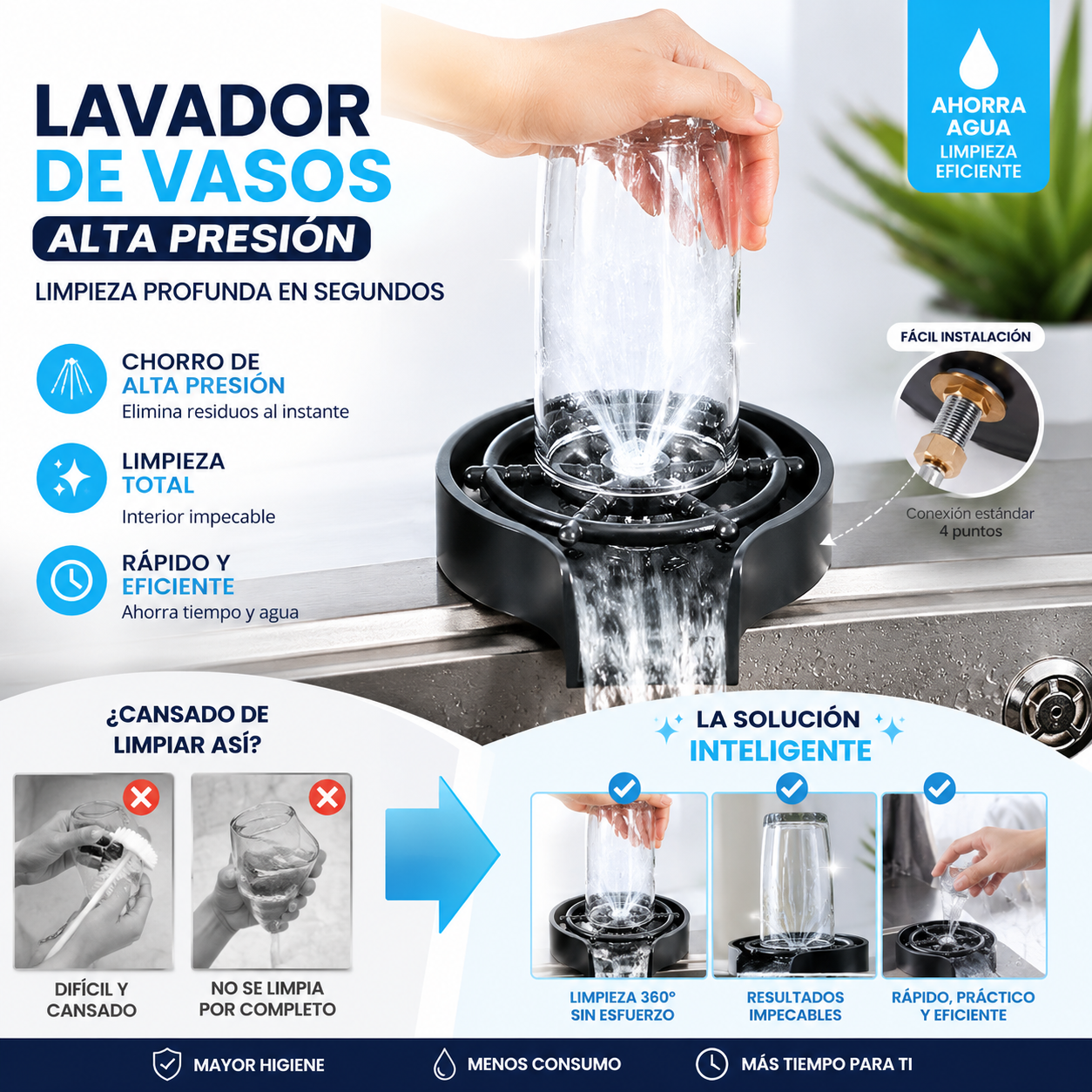 Lavadora Tazas Vasos Y Copas 360º